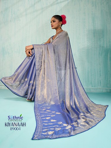 Kiyanah Sea Mist Saree - Image 3