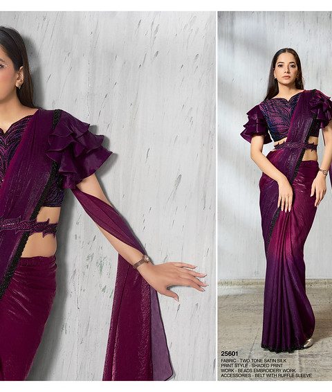 Party Wear Ready-To-Wear Designer Saree